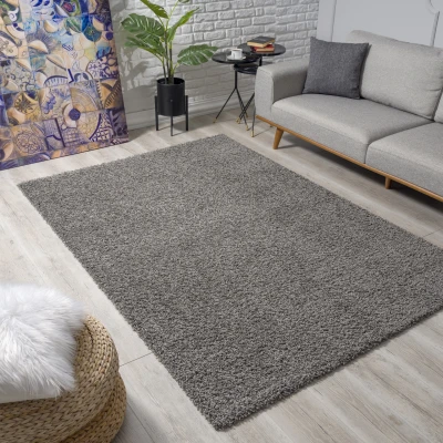 Afbeelding van Shaggy Vloerkleed Grijs Hoogpolig 120x170 cm