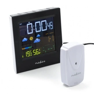 Afbeelding van Weerstation Nedis (Buitensensor, Klok, Hygrometer, Kalender, LED)