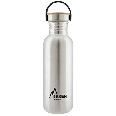 Afbeelding van RVS fles 750ml Basic Steel Bottle Bamboo screw cap, Laken