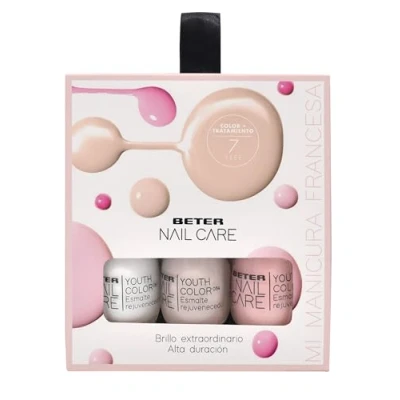 Afbeelding van Beter French Manicure nagellak, 3 stuks, geleffect, langdurig en glanzend, Franse manicureset, heldere kleuren, sneldrogend, veganistisch, ideaal als