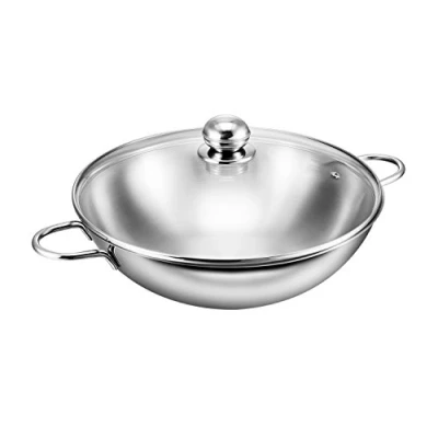 Afbeelding van Kopf Wok Josie (roestvrij staal, Ø 32 cm, incl. glazen deksel, inductie) zilver