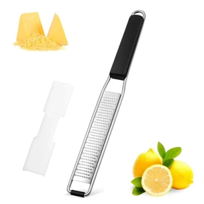 Image de Diboniur Râpe à fromage et zesteur de citron, facile râper le parmesan, gingembre, l&#039;ail, la noix muscade, chocolat, lame tranchante en acier inoxydable