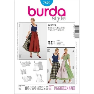 Afbeelding van Burda Naaipatroon 7870 Folklore jurk
