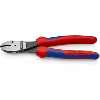 Image de KNIPEX 74 02 200 cutters latéraux motorisés avec poignées multi composants noir atramentisé mm