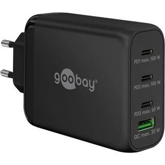 Afbeelding van Opladen met maximaal 100W kan de USB C PD snellader Multiport zwart