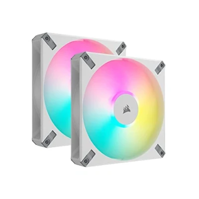 Image de CORSAIR iCUE AF140 RGB ELITE Ventilateur châssis 140 mm blanc (pack de 2)