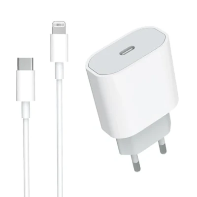 Afbeelding van Snellader USB C, 20 W, MFi gecertificeerd, iPhone oplader en oplaadkabel, PD 3.0 adapter C naar Lightning kabel 1 m, voor 14/14 Pro/14 Pro Max/14 Plus/13/12/11/XS/iPad