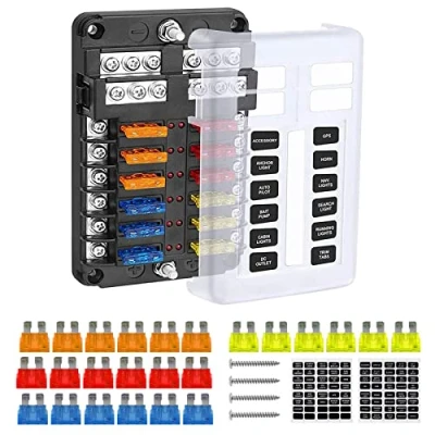 Afbeelding van Zekeringblokken 12 weg ATC/ATO V zekeringkast met lemmet led indicator voor auto, boot, bestelwagen, SUV