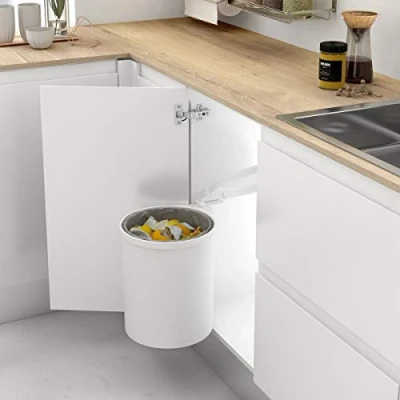 Afbeelding van Menage Confort Casaenorden Afvalemmer en recycling voor keukenlade deksel van roestvrij staal, PP antraciet, 600 mm meubelbreedte/producthoogte 235