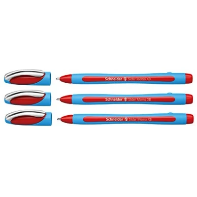 Afbeelding van Schneider Slider Memo XB balpen met dop, lijnbreedte XB, Made in Germany (rood)
