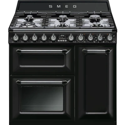 Afbeelding van Smeg Tr93bl Fornuis 90 X 60 6 Branders Gas 2 Ovens Multifunctie Energieklasse A + Grill oven Zwart Victoria