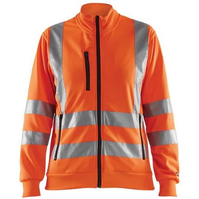 Image de Sweat zippé haute visibilité femme orange fluorescent