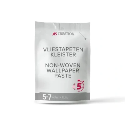 Afbeelding van Vliesbehanglijm, hoogwaardige lijm voor 5 7 rollen vliesbehang, zeer zuinig, uitstekende hechting, goede correctiemogelijkheid, droogt zonder vlekken
