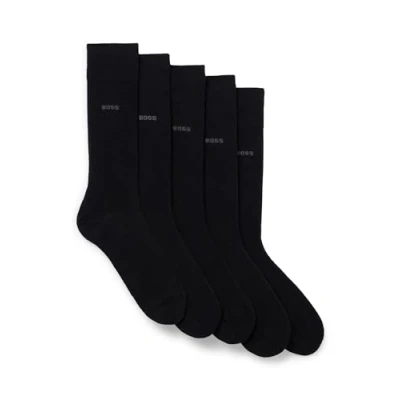 Image de BOSS Hommes 5P RS Uni CC Lot de cinq paires chaussettes mi mollet en coton mélangé