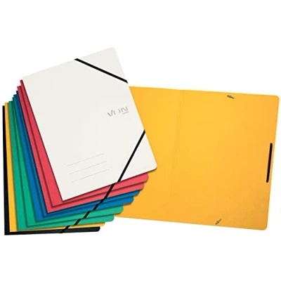 Afbeelding van VON Leitz 30112099 10 stuks A4 elastische mappen, karton, voor 150 vellen, moderne print van VON, school en thuis, meerkleurig,