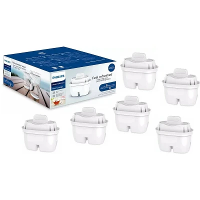Afbeelding van Philips Vervangbaar filter Micro X Clean 6st AWP212, Waterfilter, Wit