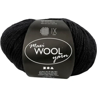 Afbeelding van Maxi Wolgaren 100 gr Zwart