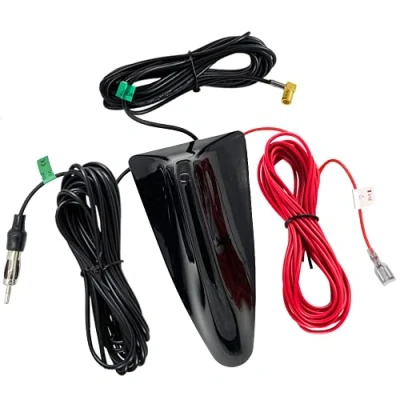 Afbeelding van Vecys Dab + auto antenne Haaienvin FM/AM radio signaal versterker SMB naar DIN connector kabel 5 m RG174 voor