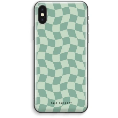 Afbeelding van Case Company® hoesje geschikt voor iPhone XS Max Grid Groen Soft Cover Telefoonhoesje Bescherming aan alle Kanten en Schermrand