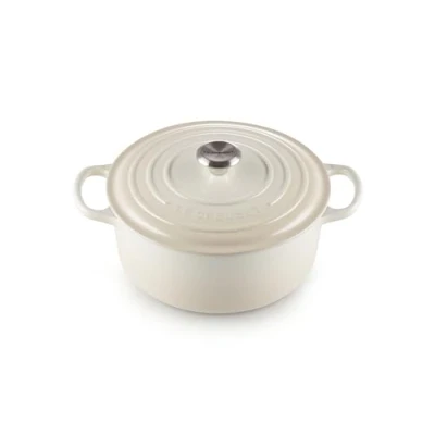 Image de Le Creuset Cocotte Signature en Fonte Émaillée avec Couvercle, Ø 26 cm, Ronde, 5.3 L, 5.135 kg, Meringue, 21177267164430