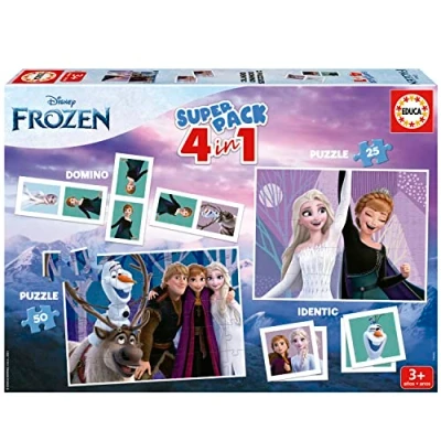 Afbeelding van Set vaardigheidsspellen Frozen 4 in 1