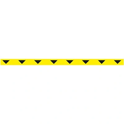 Afbeelding van Tarifold vloersticker zonder tekst, ft 50 x 1000 mm, geel met zwarte pijlen