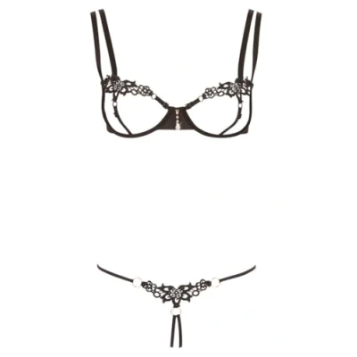 Afbeelding van Cottelli Collection Beha Set met String Minimalistische Uitstraling voor Erotische Belangstelling Maat M Zwart
