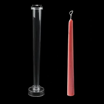 Afbeelding van WANDIC Kaarsvorm, 1 Pc Clear Plastic Kandelaar Mold Pijler Cilindrische Vorm voor Kerk Kerst Kaarslicht Diner Valentijnsdag Decoratie, Ronde Tip