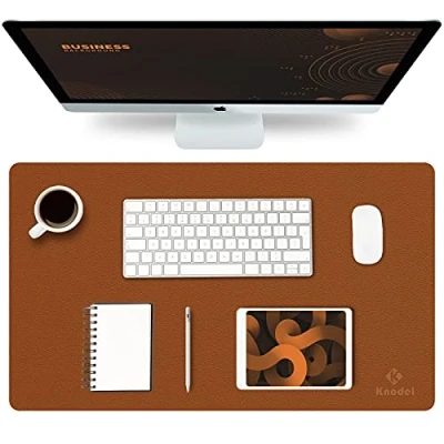 Afbeelding van Knodel bureaumat, bureau onderlegger, beschermer, laptop mat, tweezijdig, 43 cm x 90 cm, roze