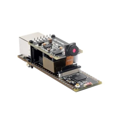 Afbeelding van Waveshare ESP32 S3 ETH ontwikkelingskaart met PoE module en cameramodule, 10/100 Mbps RJ45 Ethernet poort, gebaseerd op S3R, ondersteunt wifi Bluetooth, 240 dual core processor