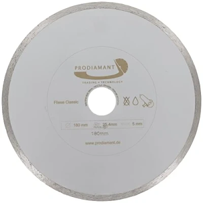 Afbeelding van PRODIAMANT Diamantdoorslijpschijf voor tegels, 180 mm x 25,4 mm, diamantschijf