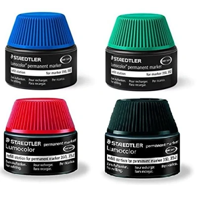 Afbeelding van Staedtler 488 50 Lumocolor permanente marker voor 350/352, 15 20 verschillende vullingen (4 kleuren)