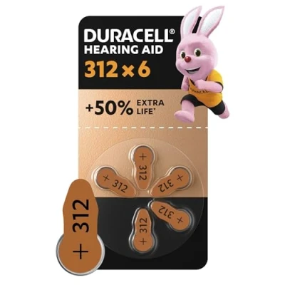 Afbeelding van Batterij Duracell Hearing DA312 diameter7,9mm 180mAh 6 stuks