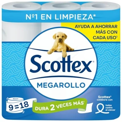 Image de Scottex Megarollo Papier toilette 9 Rollos