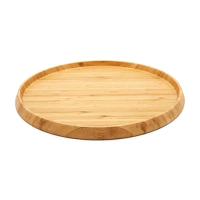 Afbeelding van Bredemeijer Serving tray round bamboo natural Ø35x2cm