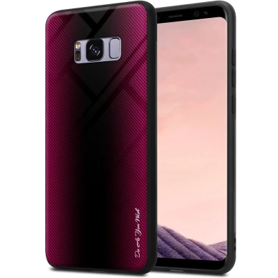 Afbeelding van Cadorabo Hoesje geschikt voor Samsung Galaxy S8 PLUS in PAARS ROZE Beschermhoes gemaakt van TPU silicone Case Cover en achterkant gehard glas
