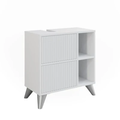 Afbeelding van Vicco Wastafelonderkast Leano, Wit, 60 x 62 cm met 2 laden