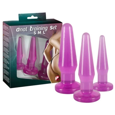 Afbeelding van Paarse set met 3 buttplugs