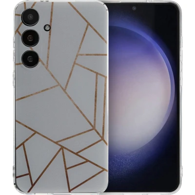 Afbeelding van iMoshion hoesje Geschikt voor Samsung Galaxy S24 Plus Siliconen Design Meerkleurig / White Graphic