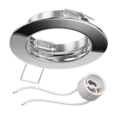 Afbeelding van ledscom.de Plafondmontageframe FERE, rond, glanzend chroom (GU10/MR16/GU5,3/50 mm) incl. GU10 fitting