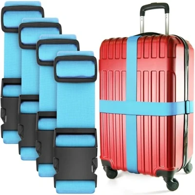 Afbeelding van BlueCosto kofferriem blauw 4 stuks