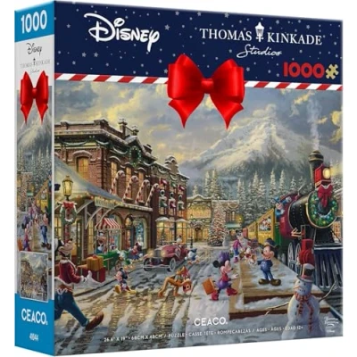 Afbeelding van Ceaco Thomas Kinkade Disney Holiday Candy Cane Express Puzzel met 1000 stukjes
