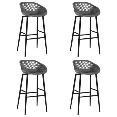 Afbeelding van vidaXL Barstoelen 4 st grijs