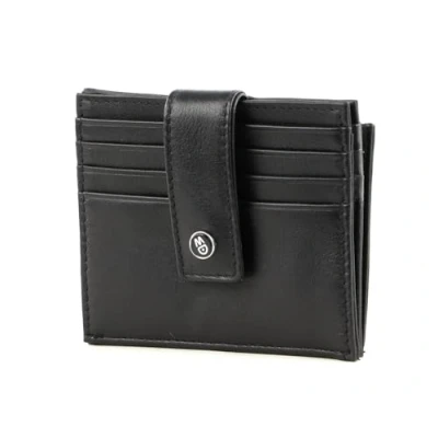 Afbeelding van MANDARINA DUCK Leren Kaarthoes Dual Bifold Wallet Black Zwart