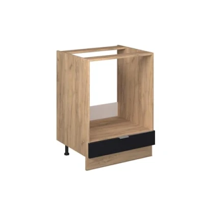 Afbeelding van Vicco Ovenombouwkast Fame Line, Zwart gestreept/Krachtige eik goud, 60 cm zonder werkblad