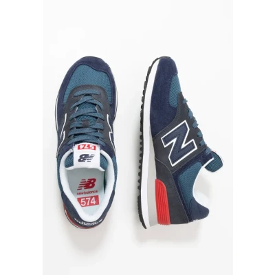 Afbeelding van New Balance 574 Sneakers laag Stone blue outerspace (ML574EAE), Maat: 43, (ml574eae) Leer en textiel