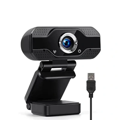 Afbeelding van Full HD 1080p webcam, USB desktopcamera met gratis microfoonspeler voor live streaming en videogesprekken