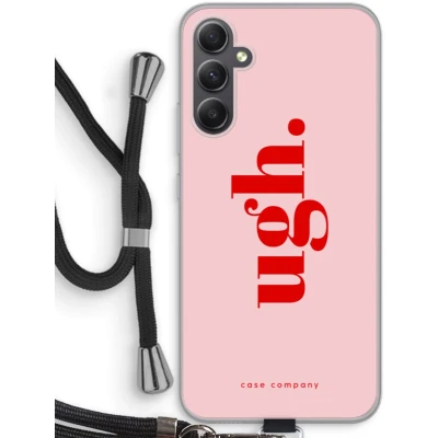 Afbeelding van Case Company® hoesje met Koord geschikt voor Samsung Galaxy A34 Ugh Telefoonhoesje Zwart Bescherming aan alle Kanten en Over de Schermrand