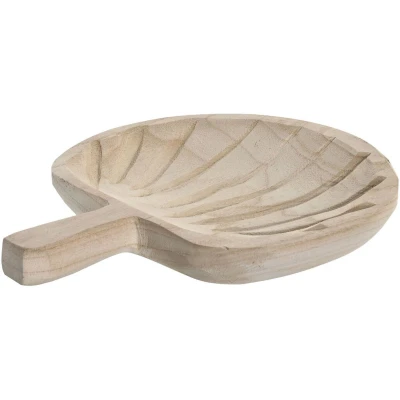 Afbeelding van Middenstuk DKD Home Decor Bruin Natuurlijk Tropisch Blad van een plant 29 x 23 4 cm