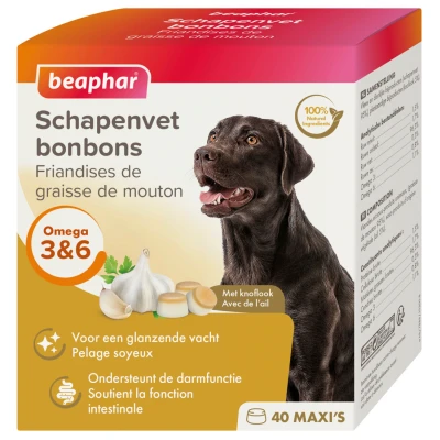 Afbeelding van Beaphar Schapenvetbonbons Knoflook Hondensnacks Medium